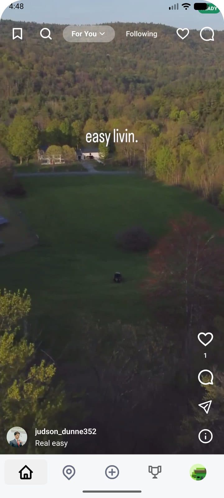Locava feed showing aerial autumn woodland