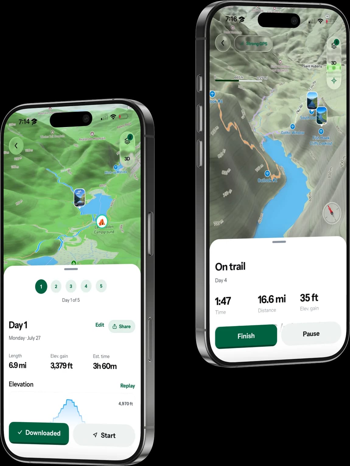 RidgeSync tracking a hike live on the trail