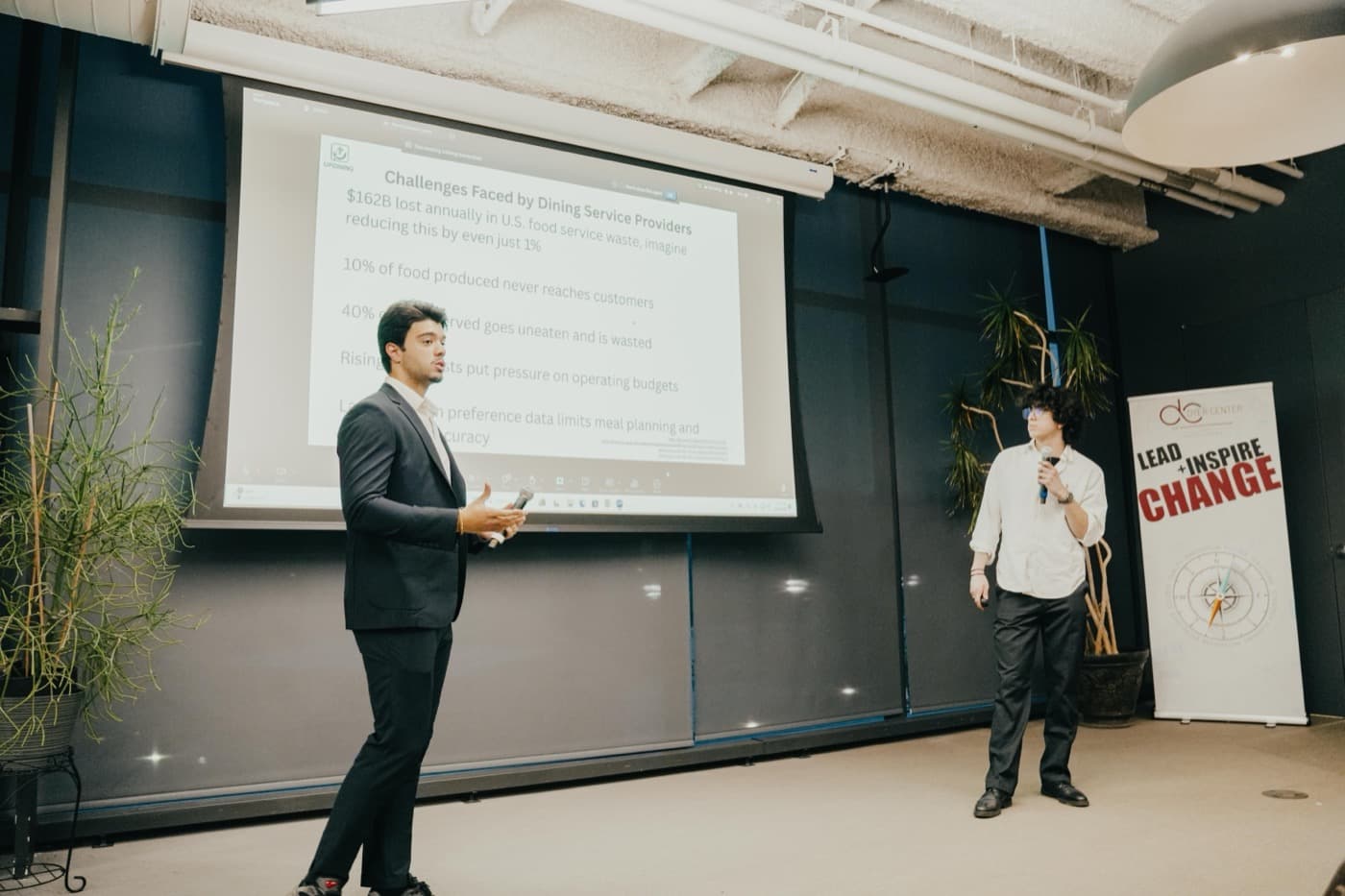 A team pitching at the 2025 Lafayette Big Idea Pitch Competition, the competition Locava won